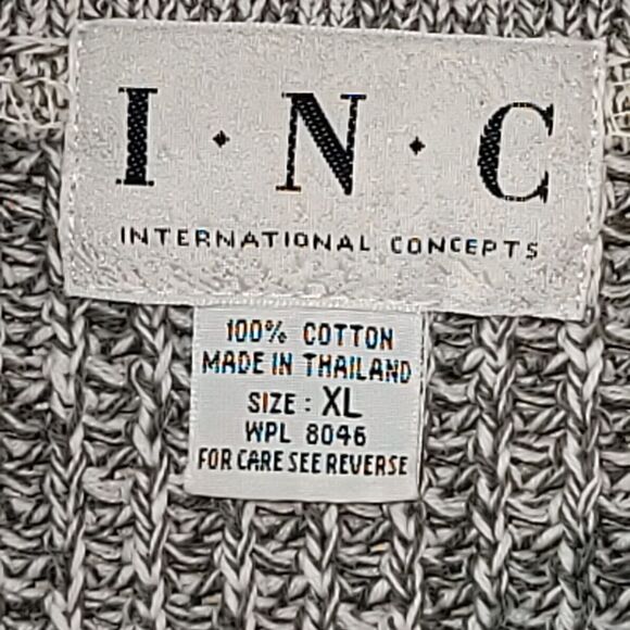 Inc International Concepts Sweater Mens XL Gray Long Sleeve 1/4 Button Heavy - Picture 3 of 12